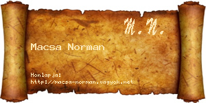 Macsa Norman névjegykártya